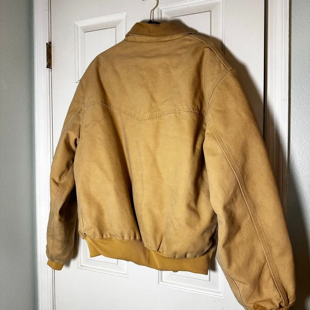 Vintage Carhartt J14WET Santa Fe Jacket XL Wheat Duck Canvas Quilt Lined Workwea